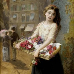 A girl selling roses